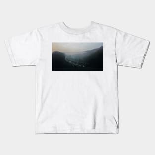 Foggy forest, italian landscape photography Kids T-Shirt